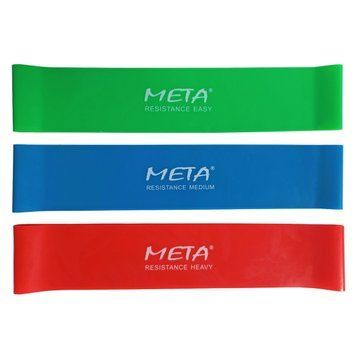 Набір резинок для фітнесу Meta Elastic bands Set of 3 pcs зелений, синій, червоний Уні 60х5 см
