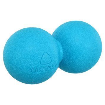 Мяч массажный двойной для МФР и самомассажа Duoball &oslash;14см LiveUp LP8502 (TPR, размер 14х6,5см, синий)