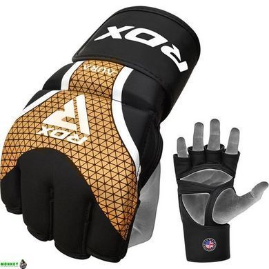 Рукавиці для ММА RDX AURA PLUS T-17 Black Golden M (капа у комплекті)