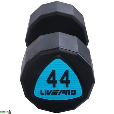 Гантели профессиональные с полиуретановым покрытием LiveUp LP8003-44 (2х44кг)