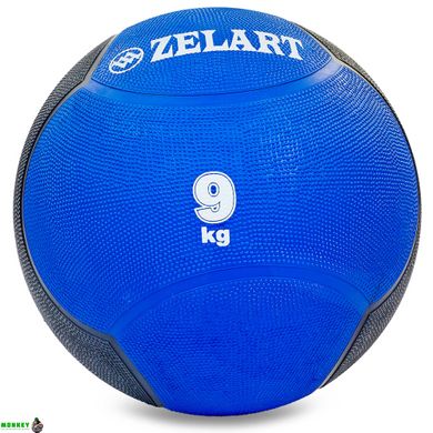 М'яч медичний медбол Zelart Medicine Ball FI-5121-9 9кг синій-чорний