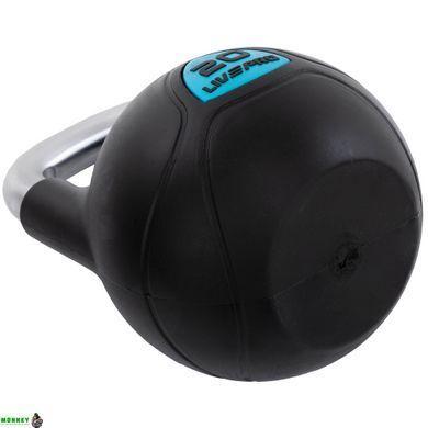 Гиря полиуретановая с хромированной ручкой LiveUp LP8040-20 вес 20кг черный