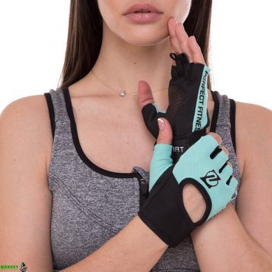 Перчатки для фитнеса и тренировок Zelart MA-3886 Черный-мятный XS