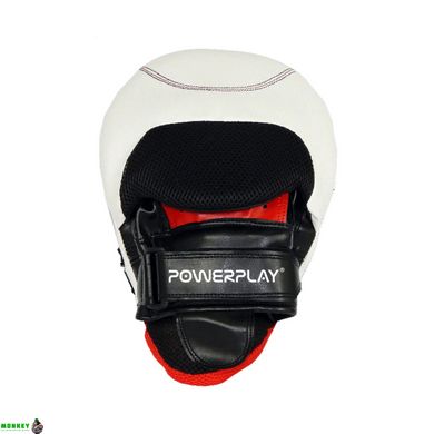 Лапы боксерские PowerPlay 3042 черно-белые PU [пара]
