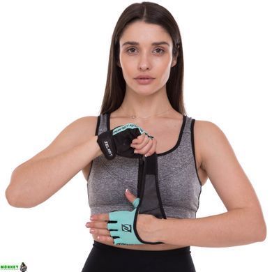 Перчатки для фитнеса и тренировок Zelart MA-3886 Черный-мятный XS
