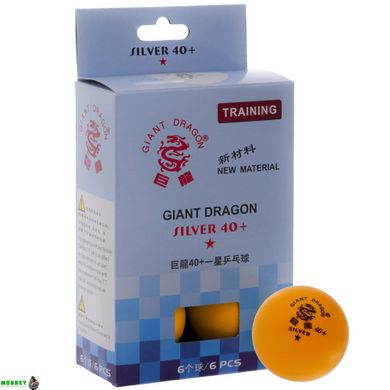 Набір м'ячів для настільного тенісу GIANT DRAGON SILVER 40+ 1 MT-6562 6 шт кольори в асортименті