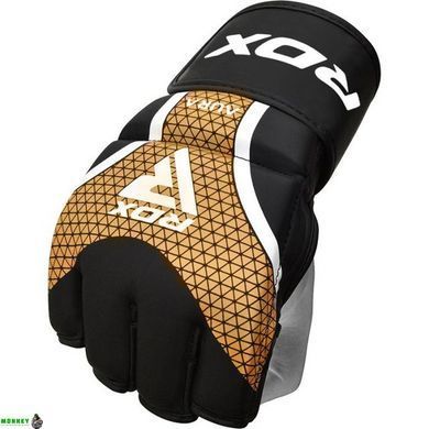 Рукавиці для ММА RDX AURA PLUS T-17 Black Golden M (капа у комплекті)