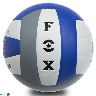 Мяч волейбольный Клееный PU FOX SD-V8000 Лимонный-фиолетовый-белый (PU с сотами, №5, 5 сл., клееный)