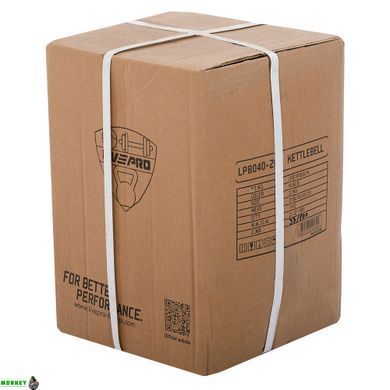Гиря полиуретановая с хромированной ручкой LiveUp LP8040-20 вес 20кг черный