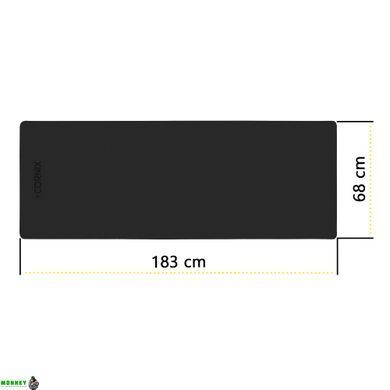 Килимок спортивний Cornix PU 183 x 68 x 0.4 см для йоги та фітнесу XR-0317 Black