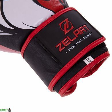 Перчатки боксерские кожаные Zelart VL-3084 10 унций 8-14 унций черный