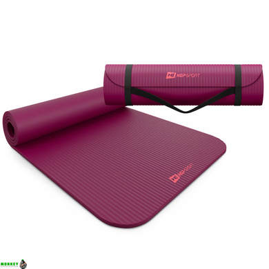 Килимок для йоги Hop-Sport HS-NB015GM NBR 1,5см ягідний