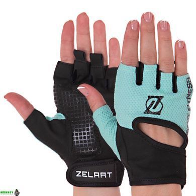 Перчатки для фитнеса и тренировок Zelart MA-3886 Черный-мятный XS