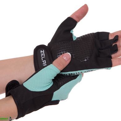 Перчатки для фитнеса и тренировок Zelart MA-3886 Черный-мятный XS