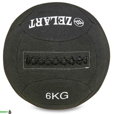 М'яч набивний для кросфіту волбол WALL BALL Zelart FI-7224-6 6кг чорний