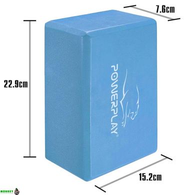 Блок для йоги 2шт. (пара) PowerPlay 4006 Yoga Brick EVA Синій