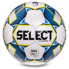 М'яч футбольний SELECT NUMERO 10 IMS №5 білий-синій