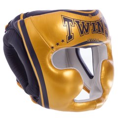 Шлем боксерский с полной защитой кожаный TWINS FHGL-3-TW (р-р S-XL, цвета в ассортименте) FHG-TW4GD-BU