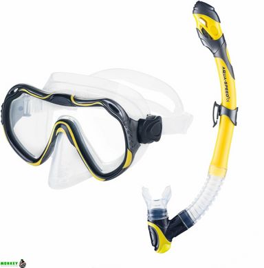 Набор маска и трубка Aqua Speed ​​JAVA + ELBA 8206 желтый Уни OSFM