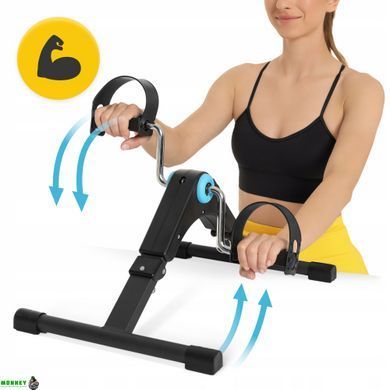 Міні велотренажер 4FIZJO Mini 2 в 1 для рук та ніг Black/Blue (P-5905973401685)