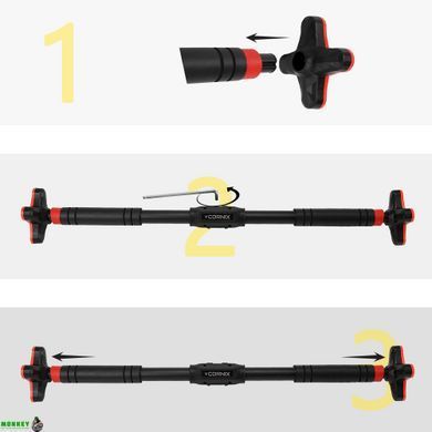 Турнік розсувний Cornix Pro+ 100-150 см XR-0288 Black/Red