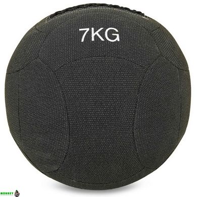 М'яч набивний для кросфіту волбол WALL BALL Zelart FI-7224-7 7кг чорний