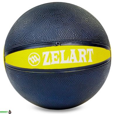М'яч медичний медбол Zelart Medicine Ball FI-5122-1 1кг чорний-жовтий