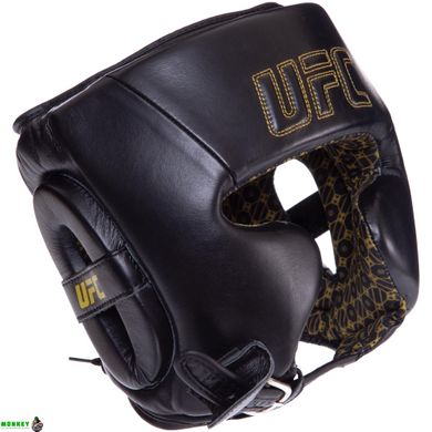 Шолом боксерський в мексиканському стилі шкіряний UFC PRO Prem Lace Up UHK-75054 S-M чорний