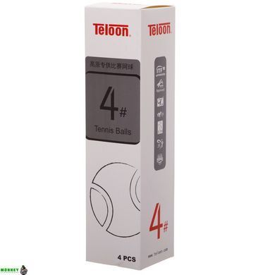 Мяч для большого тенниса TELOON-4 T22754 4шт салатовый