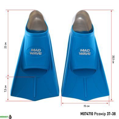 Ласти тренувальні із закритою п'ятою Fins Training MadWave M074710 Помаранчевий 35-36 розмір