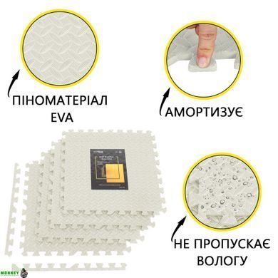 Мат-пазл (ласточкин хвост) Cornix Mat Puzzle EVA 120 x 120 x 1 cм XR-0231 Cream