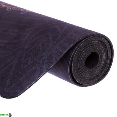 Коврик для йоги Замшевый Record FI-5662-51 размер 183x61x0,3см черный