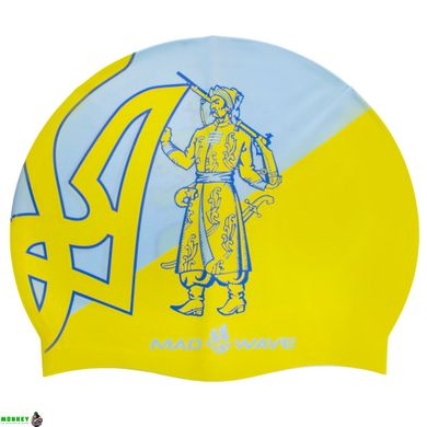 Шапочка для плавания MadWave UKRAINE M055304 желтый-голубой