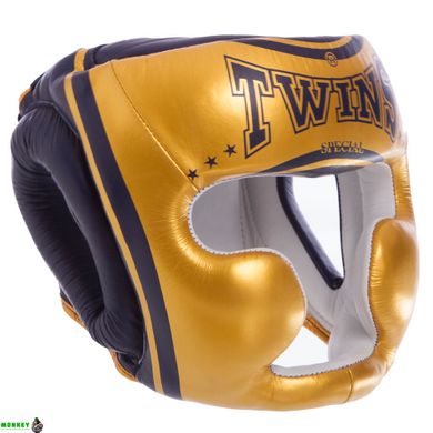 Шолом боксерський з повним захистом шкіряний TWINS FHGL-3-TW (р-р S-XL, кольори в асортименті) FHG-TW4GD-BU