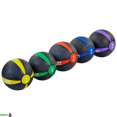 М'яч медичний медбол Zelart Medicine Ball FI-5122-1 1кг чорний-жовтий