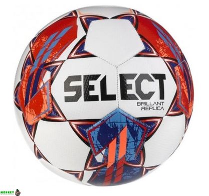 М'яч футбольний Select BRILLANT REPLICA v23 біло-червоний Уні 5