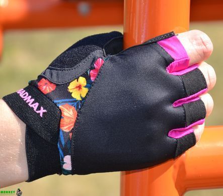 Перчатки для фитнеса MadMax MFG-770 Flower Power Gloves Black/Pink M