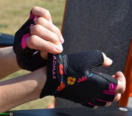 Перчатки для фитнеса MadMax MFG-770 Flower Power Gloves Black/Pink M