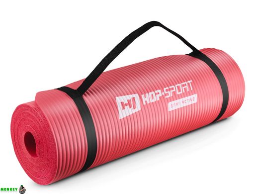Мат для фітнесу та йоги з отворами Hop-Sport HS-N015GM 1,5см червоний