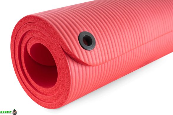 Мат для фітнесу та йоги з отворами Hop-Sport HS-N015GM 1,5см червоний