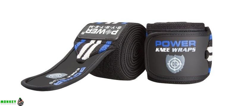 Бинты на колени Power System Knee Wraps PS-3700 Blue/Black
