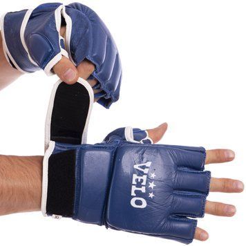 Рукавички для змішаних єдиноборств MMA шкіряні VELO ULI-4020 Синій XL