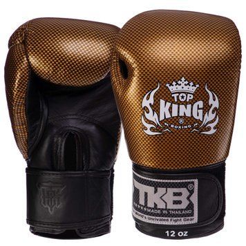 Перчатки боксерские кожаные TOP KING Super Snake TKBGEM-02 Черный-золотой 10 унции