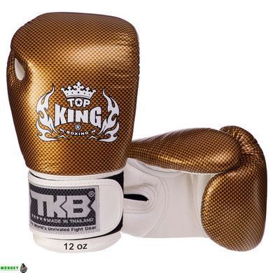Перчатки боксерские кожаные TOP KING Super Snake TKBGEM-02 Черный-золотой 10 унции