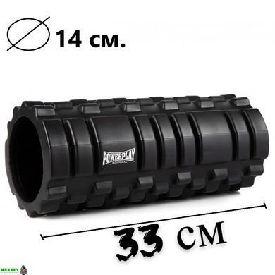 Массажный ролик (роллер) PowerPlay 4025 Massage Roller Черный (33x14см.)