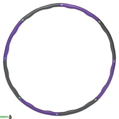 Обруч складной мягкий Хула Хуп Hula Hoop SP-Sport BY-018 Малиновый-серый 8 секций двухцветный