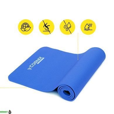 Килимок спортивний Cornix NBR 183 x 61 x 1 cм для йоги та фітнесу XR-0009 Blue