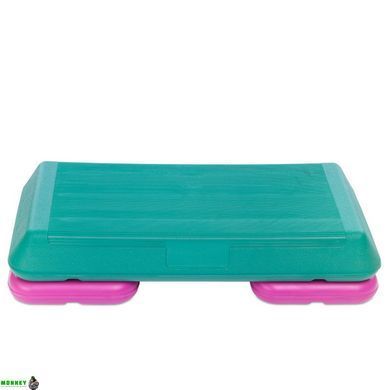 Степ-платформа SP-Sport FI-1576 Бирюзовый-розовый 72x36,5x10-15см
