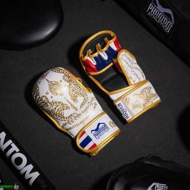 Перчатки для ММА Phantom Muay Thai White Gold L/XL (капа в подарок)