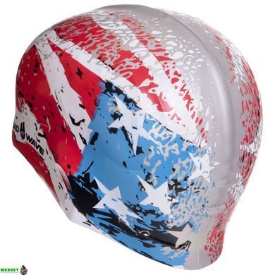 Шапочка для плавания MadWave USA M055303001W синий-красный